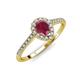 3 - Alba Desire Pear Cut Rhodolite Garnet and Diamond Halo Engagement Ring 