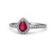 1 - Alba Desire Pear Cut Ruby and Diamond Halo Engagement Ring 
