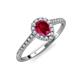 3 - Alba Desire Pear Cut Ruby and Diamond Halo Engagement Ring 