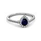 2 - Alba Desire Pear Cut Blue Sapphire and Diamond Halo Engagement Ring 