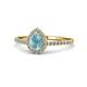 1 - Alba Desire Pear Cut Aquamarine and Diamond Halo Engagement Ring 
