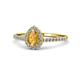 1 - Alba Desire Pear Cut Citrine and Diamond Halo Engagement Ring 