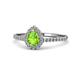 1 - Alba Desire Pear Cut Peridot and Diamond Halo Engagement Ring 