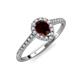 3 - Alba Desire Pear Cut Red Garnet and Diamond Halo Engagement Ring 