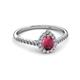 2 - Alba Desire Pear Cut Rhodolite Garnet and Diamond Halo Engagement Ring 