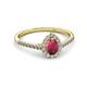 2 - Alba Desire Pear Cut Rhodolite Garnet and Diamond Halo Engagement Ring 