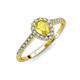 3 - Alba Desire Pear Cut Yellow Sapphire and Diamond Halo Engagement Ring 
