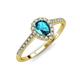 3 - Alba Desire Pear Cut London Blue Topaz and Diamond Halo Engagement Ring 