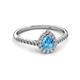 2 - Alba Desire Pear Cut Blue Topaz and Diamond Halo Engagement Ring 