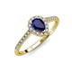 3 - Alba Desire Pear Cut Blue Sapphire and Diamond Halo Engagement Ring 