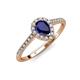 3 - Alba Desire Pear Cut Blue Sapphire and Diamond Halo Engagement Ring 