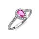 3 - Alba Desire Pear Cut Pink Sapphire and Diamond Halo Engagement Ring 