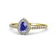 1 - Alba Desire Pear Cut Tanzanite and Diamond Halo Engagement Ring 