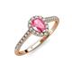 3 - Alba Desire Pear Cut Pink Tourmaline and Diamond Halo Engagement Ring 