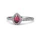 1 - Alba Desire Pear Cut Rhodolite Garnet and Diamond Halo Engagement Ring 