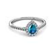 2 - Alba Desire Pear Cut London Blue Topaz and Diamond Halo Engagement Ring 