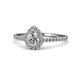1 - Alba Desire Pear Cut Diamond Halo Engagement Ring 