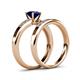 4 - Merlyn Classic Blue Sapphire and Diamond Bridal Set Ring 