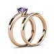 4 - Merlyn Classic Iolite and Diamond Bridal Set Ring 