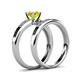 4 - Merlyn Classic Yellow and White Diamond Bridal Set Ring 