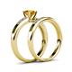 4 - Merlyn Classic Citrine and Diamond Bridal Set Ring 