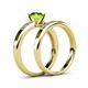 4 - Merlyn Classic Peridot and Diamond Bridal Set Ring 
