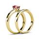 4 - Merlyn Classic Rhodolite Garnet and Diamond Bridal Set Ring 