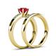 4 - Merlyn Classic Ruby and Diamond Bridal Set Ring 
