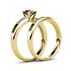4 - Merlyn Classic Smoky Quartz and Diamond Bridal Set Ring 