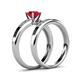 4 - Merlyn Classic Ruby and Diamond Bridal Set Ring 