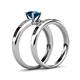 4 - Merlyn Classic Blue and White Diamond Bridal Set Ring 
