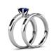 4 - Merlyn Classic Blue Sapphire and Diamond Bridal Set Ring 