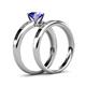 4 - Merlyn Classic Tanzanite and Diamond Bridal Set Ring 