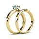 4 - Merlyn Classic Aquamarine and Diamond Bridal Set Ring 
