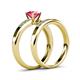 4 - Merlyn Classic Pink Tourmaline and Diamond Bridal Set Ring 