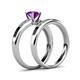4 - Merlyn Classic Amethyst and Diamond Bridal Set Ring 