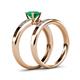 4 - Merlyn Classic Emerald and Diamond Bridal Set Ring 