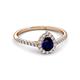 2 - Arella Desire Pear Cut Blue Sapphire and Diamond Halo Engagement Ring 