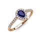 3 - Arella Desire Pear Cut Blue Sapphire and Diamond Halo Engagement Ring 