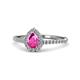 Arella Desire Pear Cut Pink Sapphire and Diamond Halo Engagement Ring 