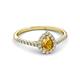 2 - Arella Desire Pear Cut Citrine and Diamond Halo Engagement Ring 