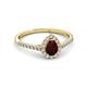 2 - Arella Desire Pear Cut Red Garnet and Diamond Halo Engagement Ring 