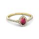 2 - Arella Desire Pear Cut Rhodolite Garnet and Diamond Halo Engagement Ring 