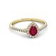 2 - Arella Desire Pear Cut Ruby and Diamond Halo Engagement Ring 