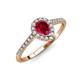 3 - Arella Desire Pear Cut Ruby and Diamond Halo Engagement Ring 
