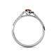 4 - Arella Desire Pear Cut Smoky Quartz and Diamond Halo Engagement Ring 