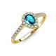 3 - Arella Desire Pear Cut London Blue Topaz and Diamond Halo Engagement Ring 