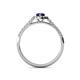 4 - Arella Desire Pear Cut Blue Sapphire and Diamond Halo Engagement Ring 