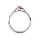 4 - Arella Desire Pear Cut Pink Sapphire and Diamond Halo Engagement Ring 