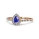 1 - Arella Desire Pear Cut Tanzanite and Diamond Halo Engagement Ring 